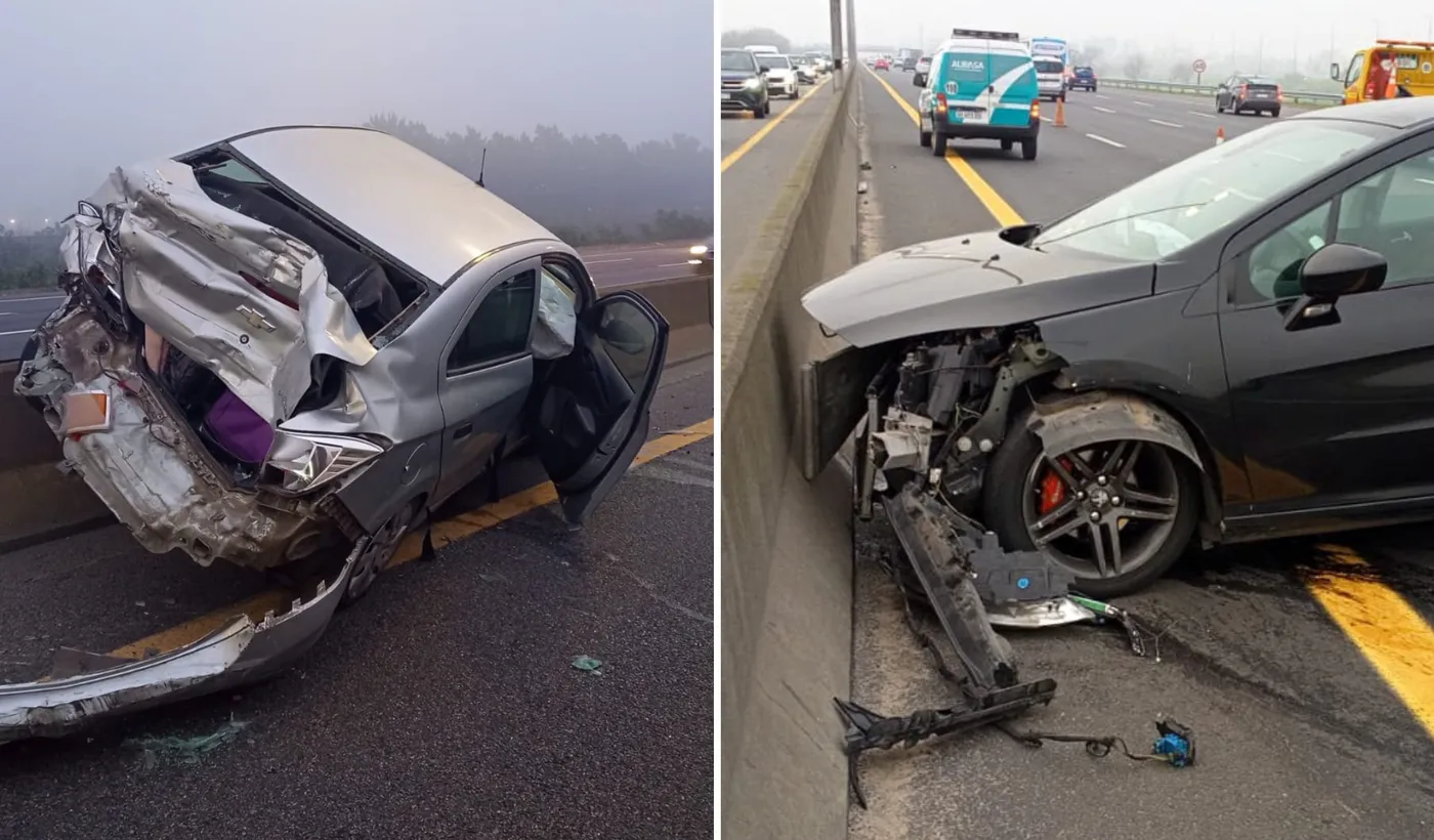 En medio de la niebla hubo dos choques en la Autopista La Plata-Buenos Aires y se complica la circulación